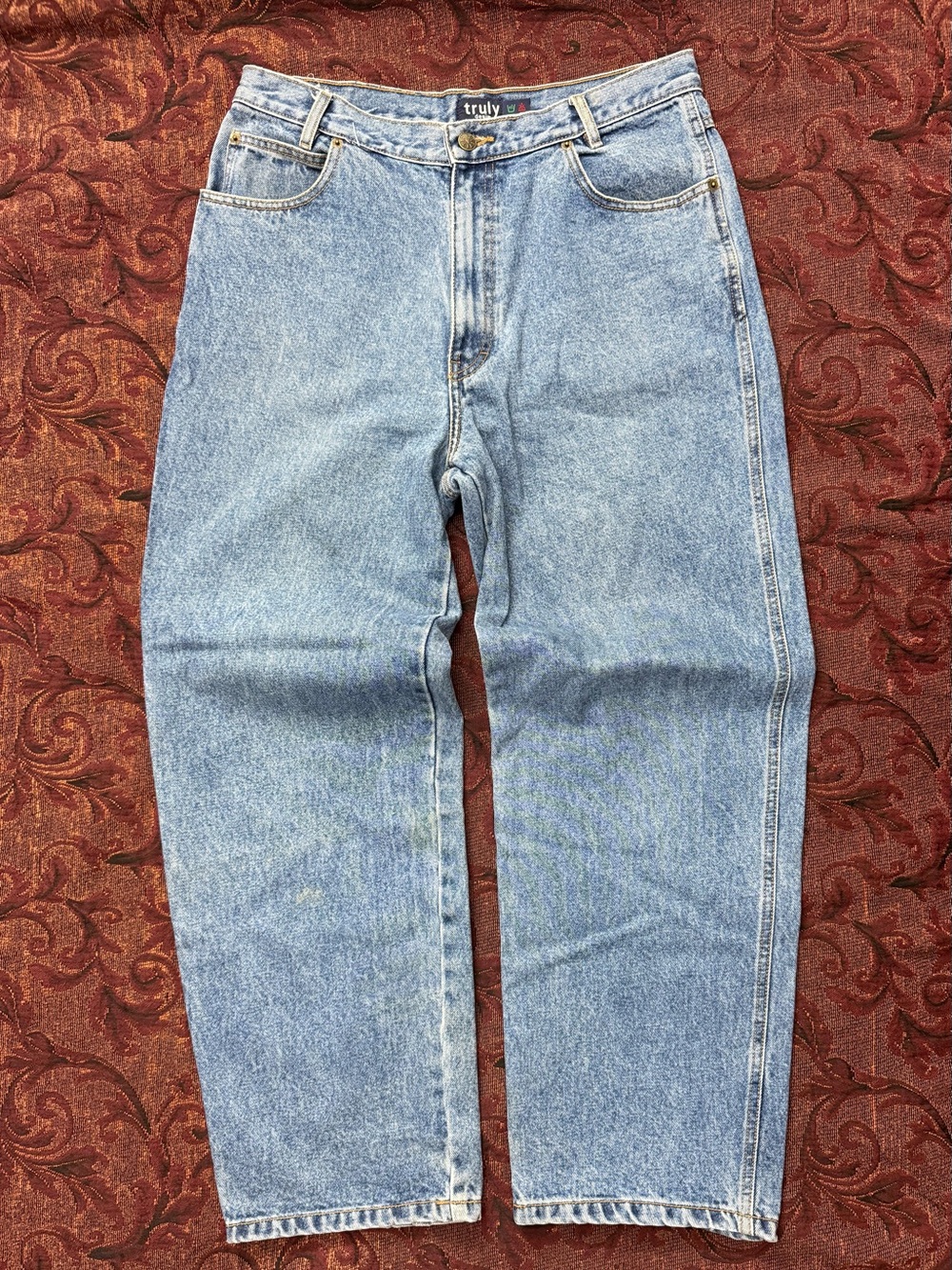 90s Truly Denim Jeans Baggy Light Wash 100% Cotton